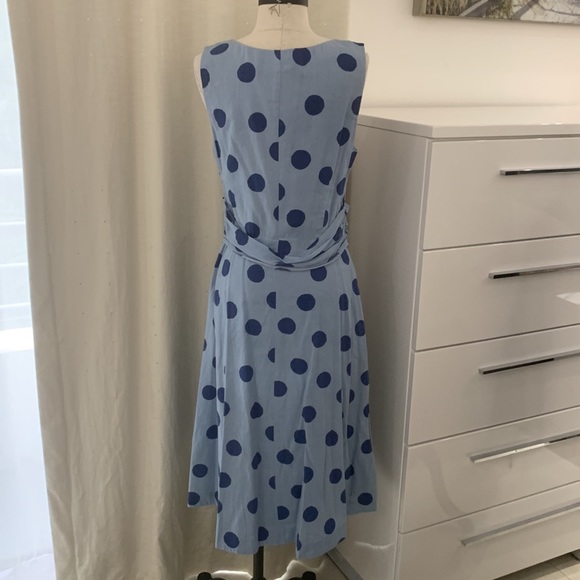 Boden Blue Polka Dot Dress size 8 Long - Picture 5 of 17
